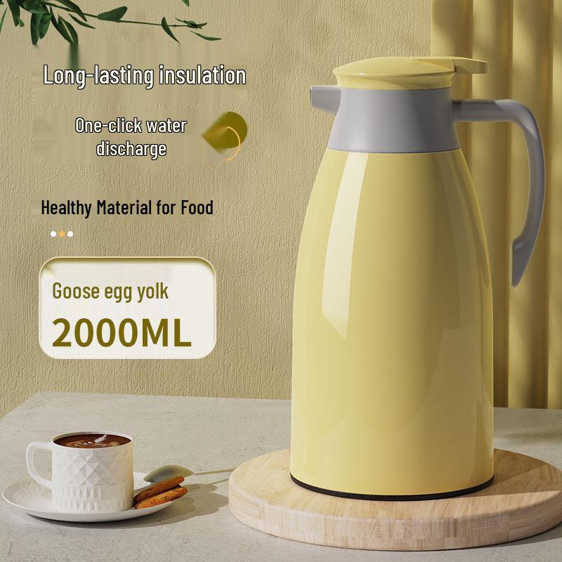 Large Capacity Glass Liner Insulated Thermos Pot - Home Hot Water Dispenser, Thickened and Portable