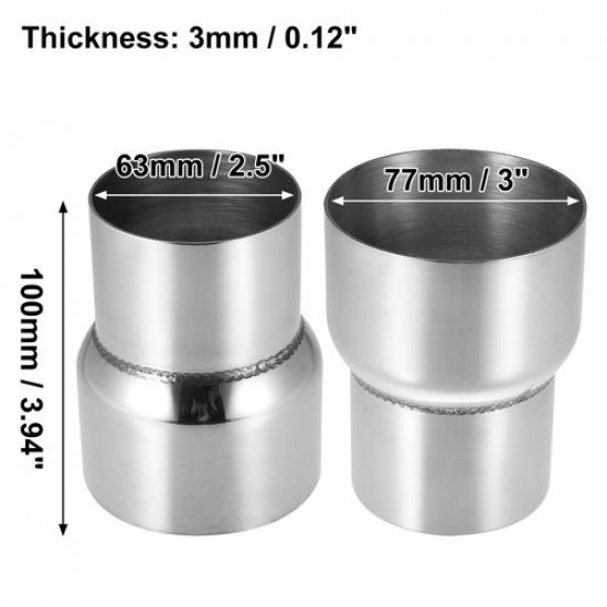 Universal 2.5"ID to 3" ID Stainless Steel Exhaust Pipe Adapter Reducer Connector