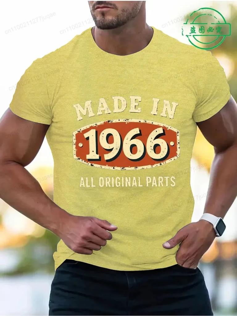 Vintage Made In 1966 All Original Parts Print Tshirt Summer Casual Short Sleeve Tops Fashion Street Unisexs Clothes