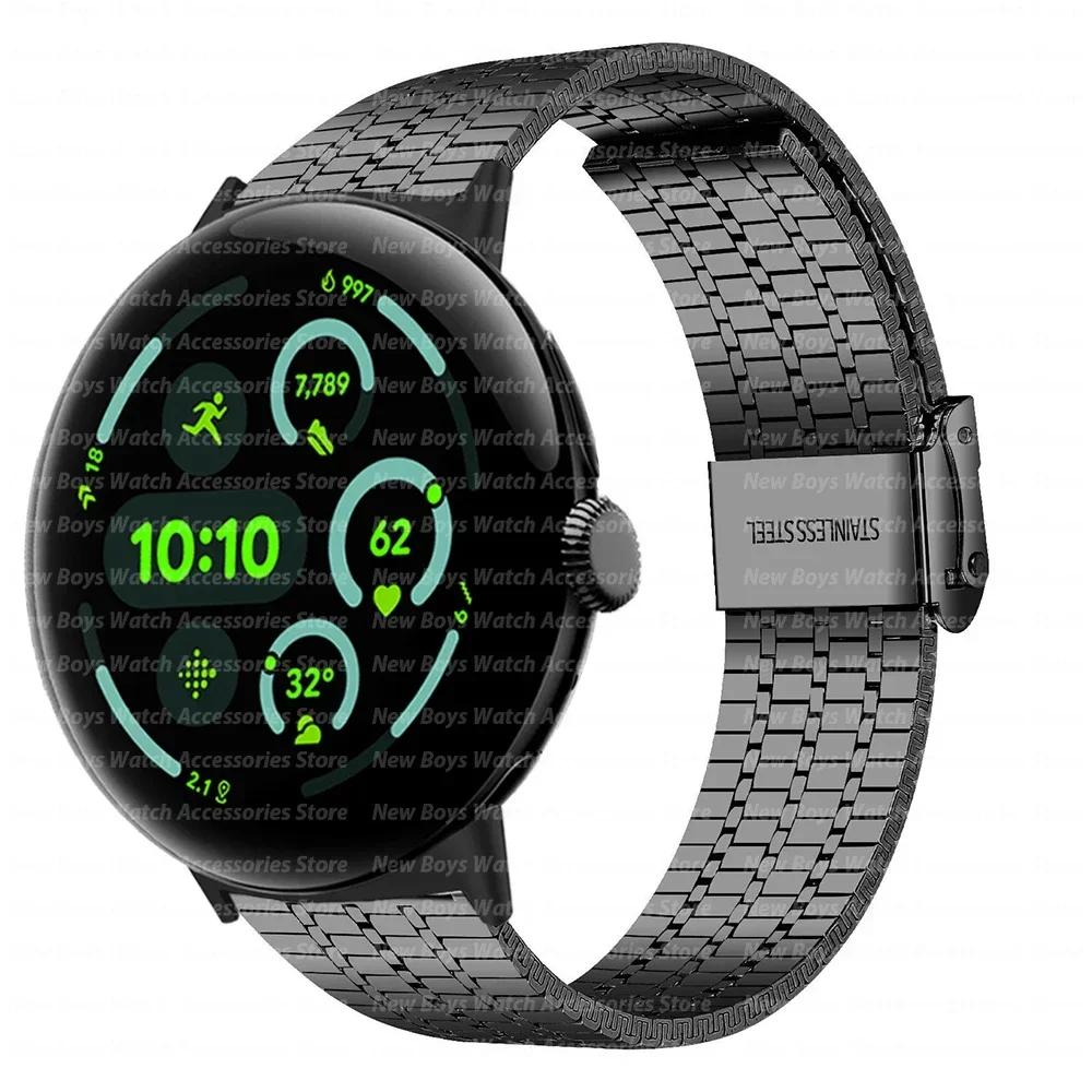 Luxury Stainless Steel Band for Google Pixel Watch 3 45mm Men watchband Bracelet Replaced Accessories for Pixel 3/2/1 41mm Strap