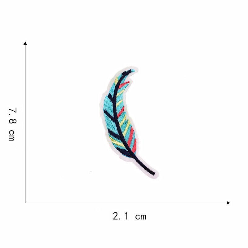 Vyšívaná látková nášivka: Kaktusové peří design pro opravu oblečení a kalhot