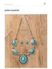 European & American Retro Turquoise Necklace and Earring Set