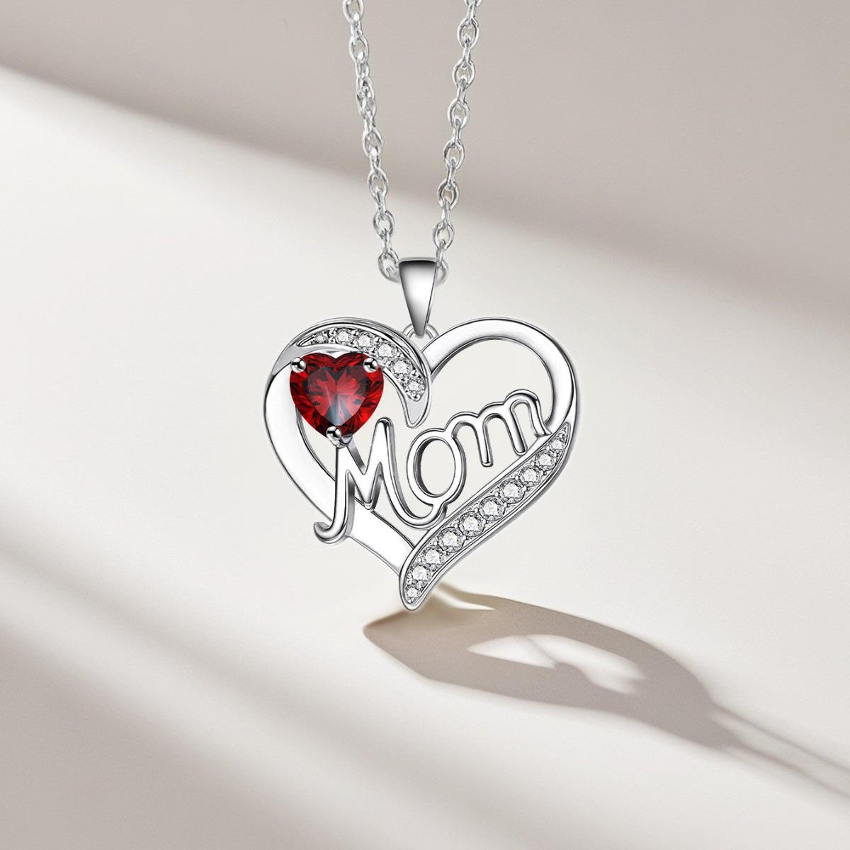 Mother s Day Gift Heart Shaped MOM Letter Necklace Fashionable Clavicle Chain Jewelry For Women Elegant Pendant Accessory