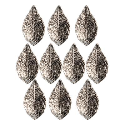 20pcs Vintage Alloy Leaf Leaves Pendant Charms DIY Jewelry Findings Sliver