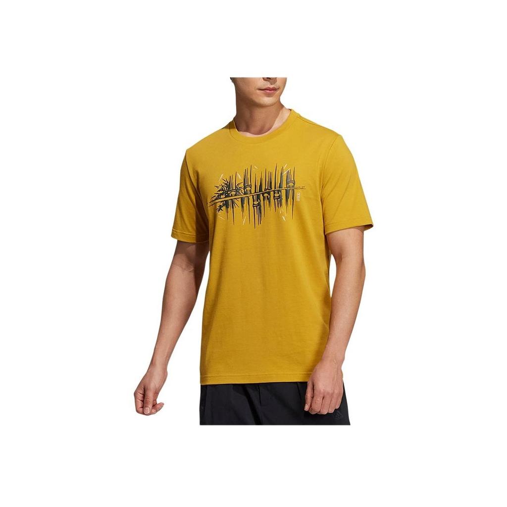Adidas Wj Story Printed Sports Round Neck Short Sleeve T-Shirt Men Tops Earth-Yellow H39332