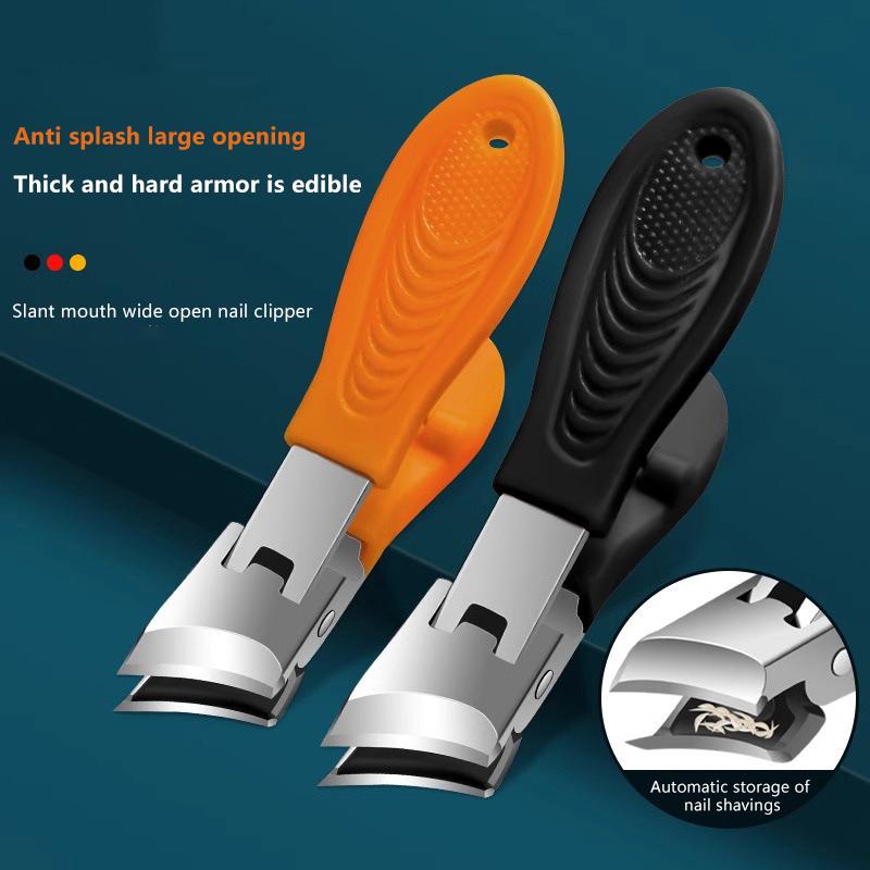Professionelle schräge Nagelknipser Weite Kieferöffnung Anti-Spritz-Nagelknipser Edelstahl Zehennagelzange Maniküre-Werkzeuge