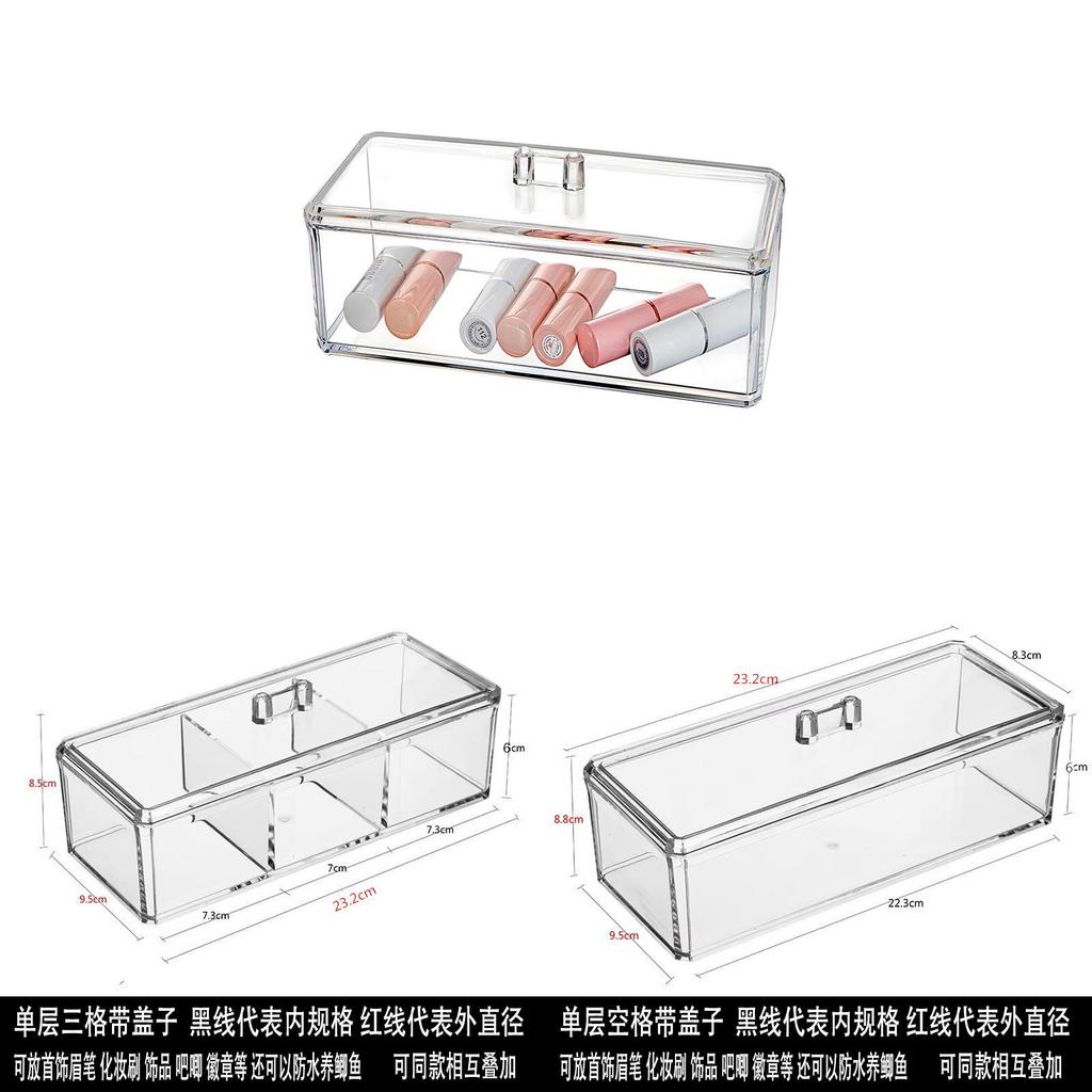 Acryl Rechteckige Schreibtisch-Aufbewahrungsbox Mit Deckel Für Schmuck Und Make-up-Organizer