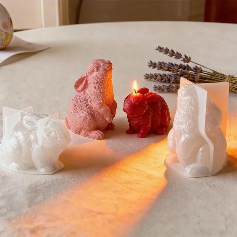 Top Quality Easter Baking Molds Reusable Bunny Egg Easy Release Silicone Candle Making Molds Easter Decor for Plaster Wax Clay