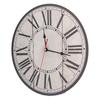 Wall Clock Silent Retro Vintage Style Wooden Round Clock with Roman Numerals Scale for Home Kitchen Office School