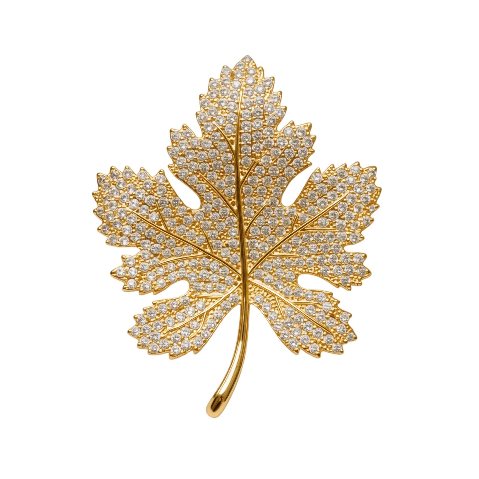 Vintage Maple Leaf Brooch for Hanfu Dress, Elegant Light Pin for Women one size
