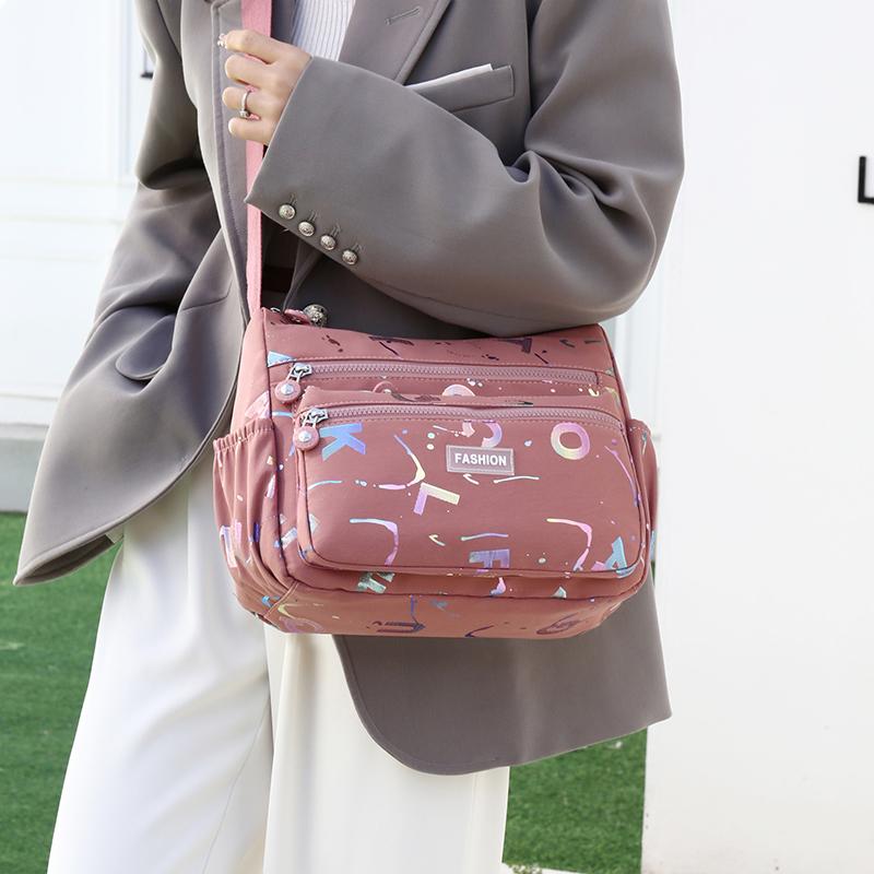 Multi-layer Printing Women Shoulder Bag Fashion Messenger Bag Waterproof Nylon Oxford Crossbody Bag Handbags Large Bags