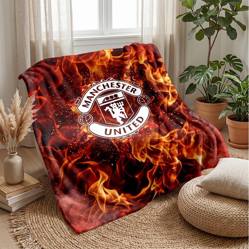 Coperta in pile flanella morbida Manchester United FC Leggera Accogliente Calda Coperta da divano letto Decorazione per la casa