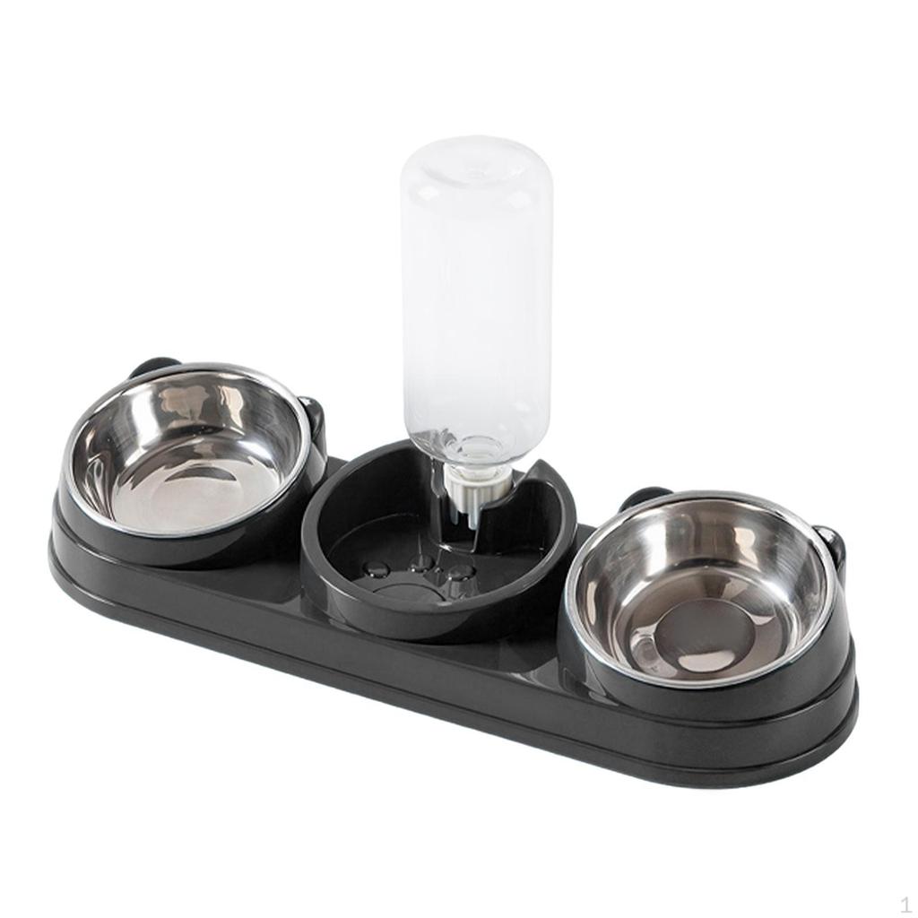 Bowl, Pet Food And Water Tilted At 15°, 3 In 1, for Wet Dry Food, Feeder Hamster, ,