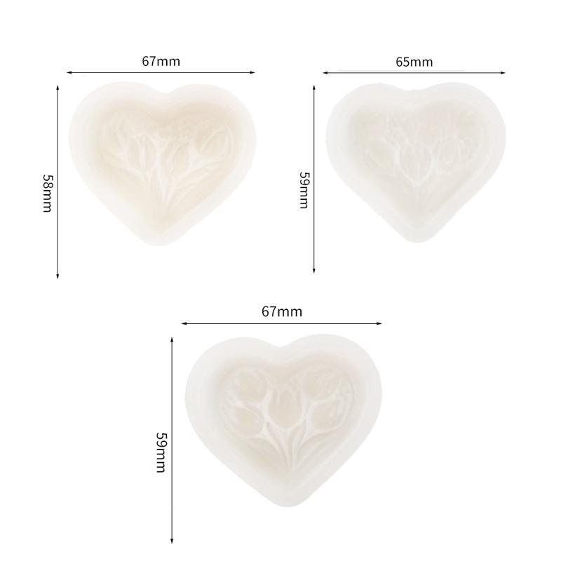 3D Heart-Shaped Tulips Silicone Mold Easy To Clean And Demould For Handmade Diy Candle Soap Decoration Ornaments