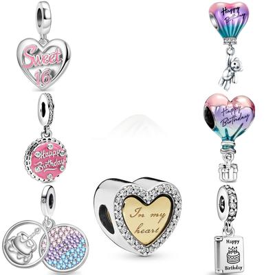 Sellcopperair Balloon Charm Happy Birthday Cake Bead Fit Original Bracelet Diy Women Pendant Accessoriesgift