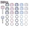 50Pcs Labelled Key Tags Silicone Key Covers Colored Key Protectors Silicone Key Caps Home