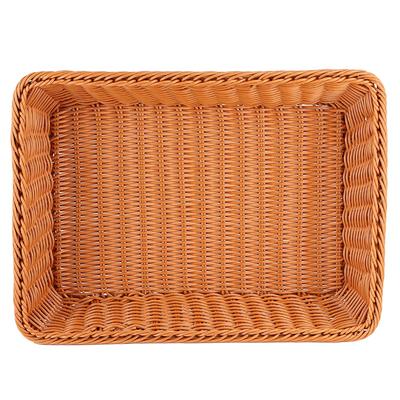 Household Desktop Rectangular Food Bread Fruits Storage Basket for Office RestaurantCoffee Color L