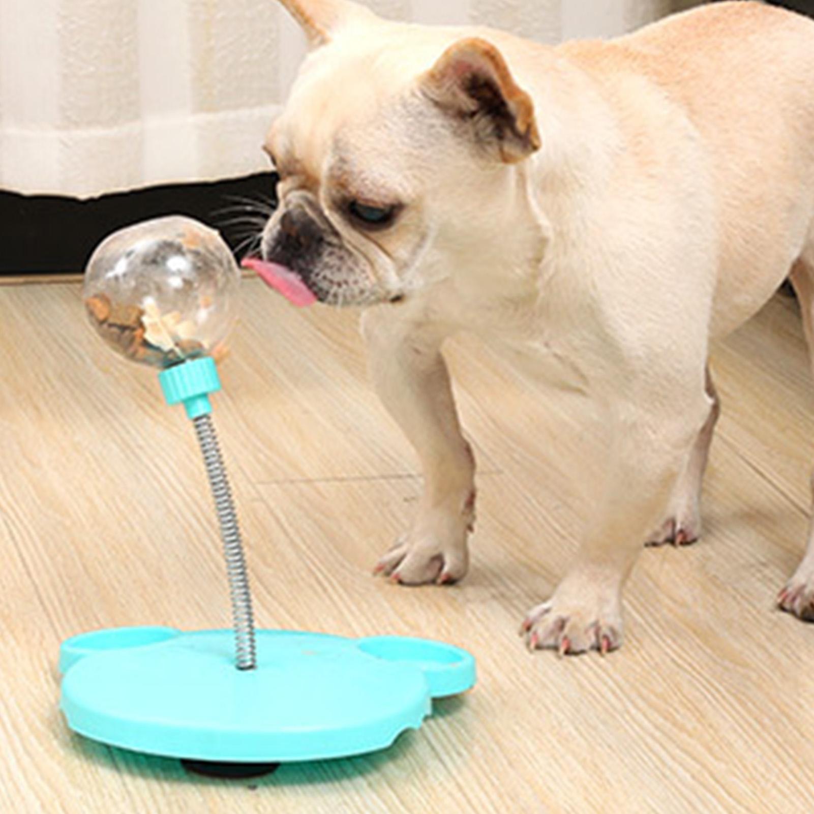 

Cat Treat Dispenser Toy Plastic Cute Bear Shape Leaky Food Track Feeder Toy with Spring for Cat Gifts
