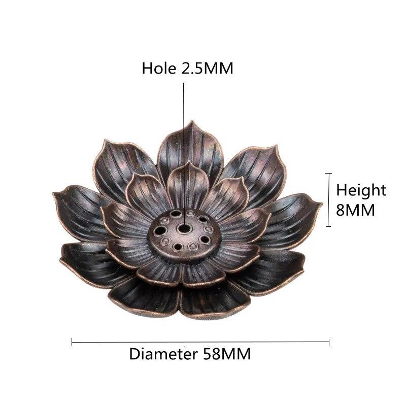 1PC Alloy Incense Burner Stick Holder Buddhism Lotus Line Incense Plate Sandalwood Coil Base Temples Yoga Studios Home Decoration