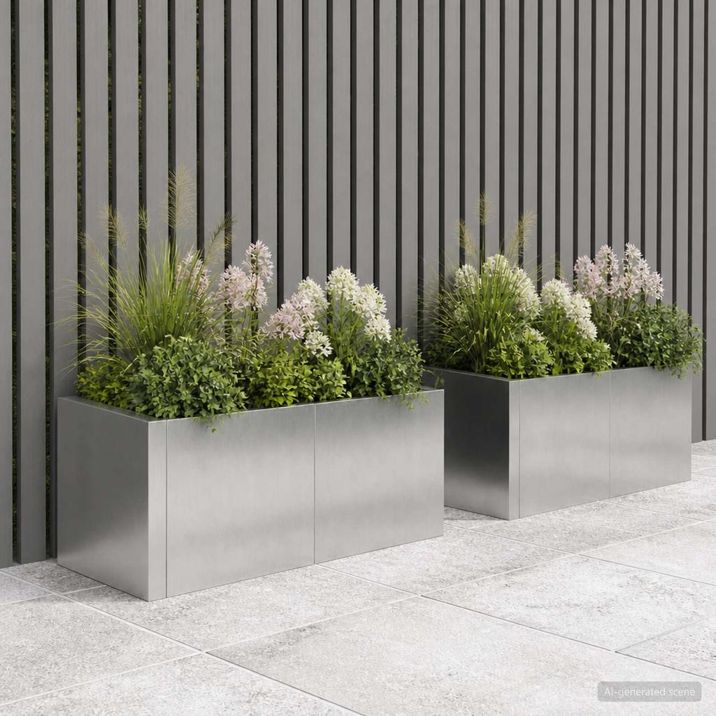 Retaining Wall 4 Pcs 100 X 100 X 30 Cm Stainless Steel Silver