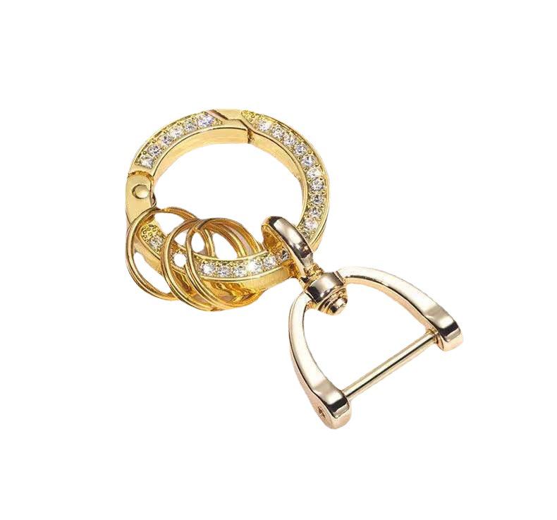 Stirrup Buckle Rhinestone Car Keychain & Anti-Lost Bag Pendant Keyring