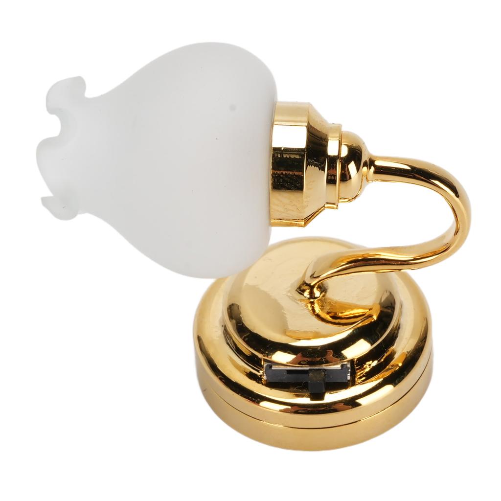 1:12 Dollhouse Miniature Wall Lamp Flower Shaped Realistic Miniature Sconce Wall Lamp with Switch Fo