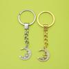 Rhinestone Moon Keychain Pendant - Simple Design