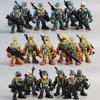 6Pcs/Set Q Version Warrior Elite Force Military Action Figure Toys 8cm Terrorist SWAT Team Soldiers for Children Playing Gift
