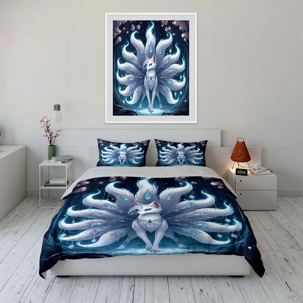 "Elegant Fox Spirit Fantasy Decor"  Kid's and Adults' Bedroom Decor, Exquisite Three-piece Bedding Set Gift