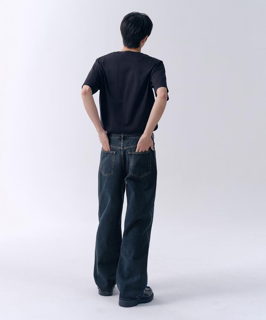 MUSINSA STANDARD Wide Denim Pants [Dark Blue]