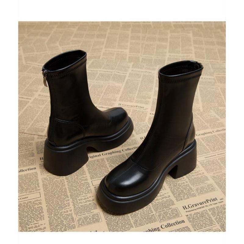 Raised Thick-soled Martin Boots, Children's New Spring and Autumn Single Boots, High-heeled Short Boots, Women's Korean Small Ankle Boots