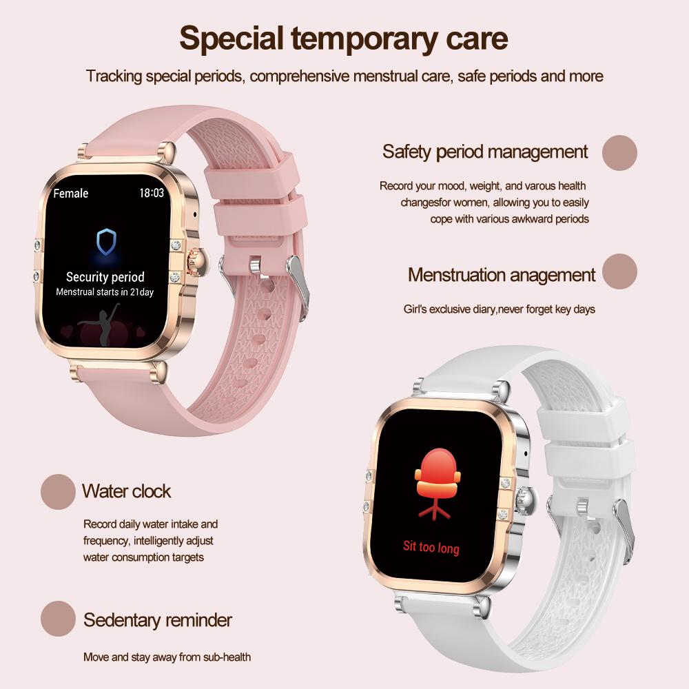 Dámské chytré hodinky SACOSDING 2025 Bluetooth Call 1,75palcová dotyková obrazovka chytré hodinky pro ženy Monitorování zdraví IP68 Vodotěsné Fitness
