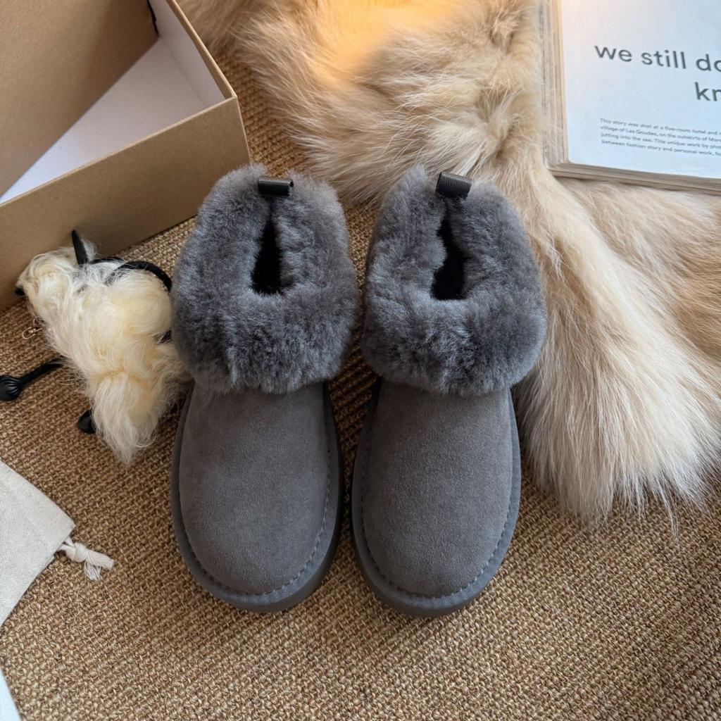 Warm snow boots thick-soled short tube plush thick inside winter plush plush cotton shoes