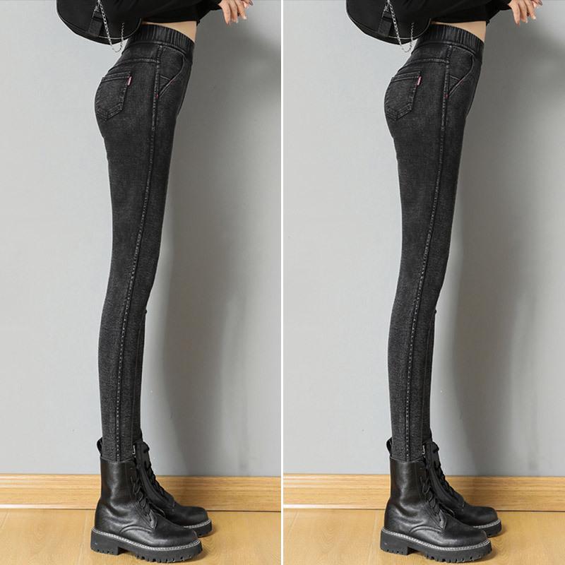 Petite High-Waisted Women's Fleece-Lined Leggings: Thickened for Outerwear, New 2025 Style, Perfect for Spring, Autumn, Winter