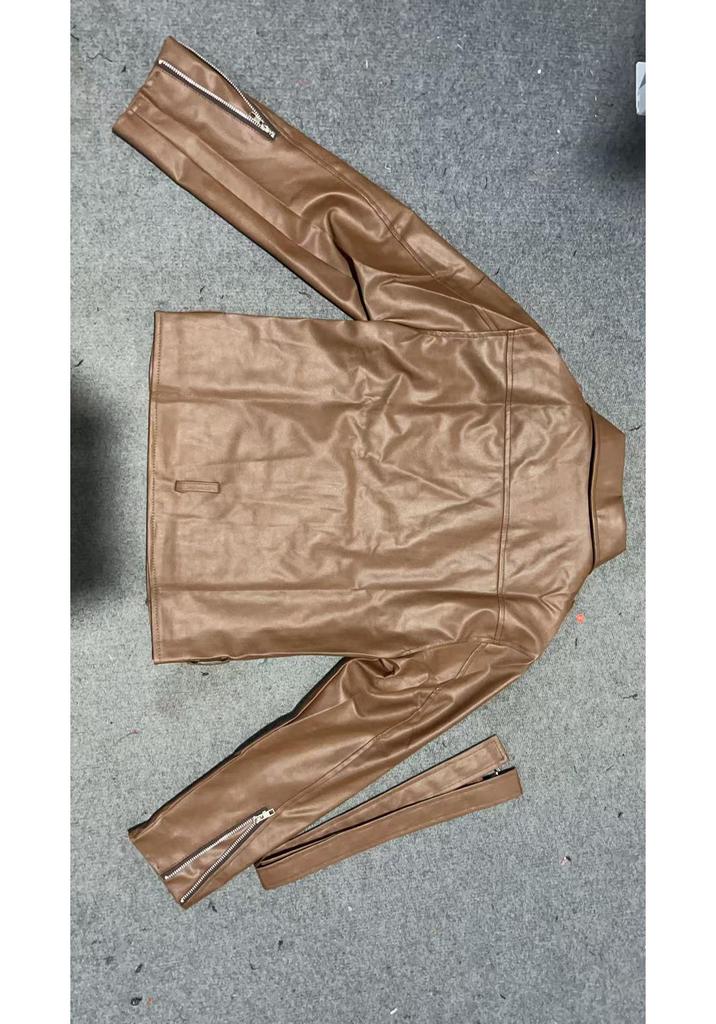 Giacca da Moto da Donna Taglie Forti in Ecopelle PU per Primavera, Autunno e Inverno