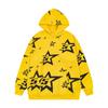 Unisex Oversized Hoodie With Spiderweb Print Fleece-Lined Cotton Blend Streetwear Style