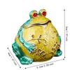 Inlaid Rhinestones Animal Figurine Trinket Box Hinged Jewelry Box  Home Desktop Decoration