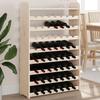 Wine Rack with Solid Pine Wood Top Panel