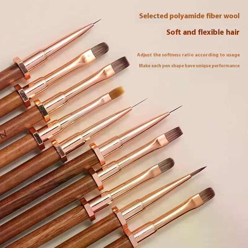 Sandalwood Nail Art Brushes Pen Rack Design Painting Nail Design Pen Detail Brush Drawing Tool Manicure Pen