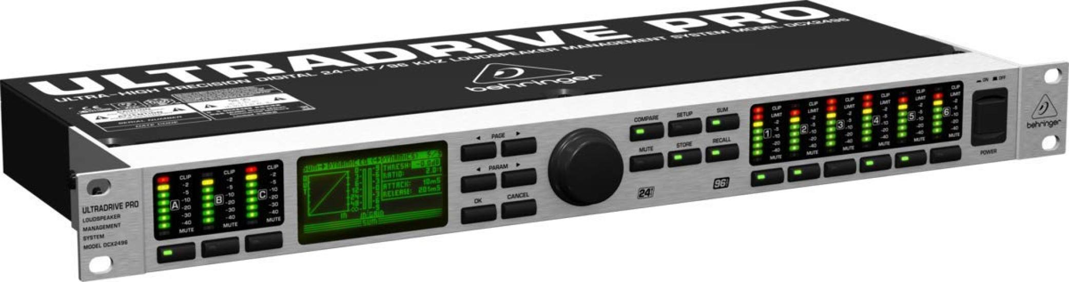 

Behringer Digital Crossover 24bit96kHz 3 Analog Inputs or 1 Digital Input 6 Analog Outputs Built-in EqualizerEQCrossoverDelayLimiter DCX2496 one size