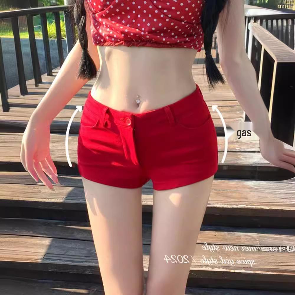 Women's Low Waist Slimming White Hot Shorts - Casual Summer Wear