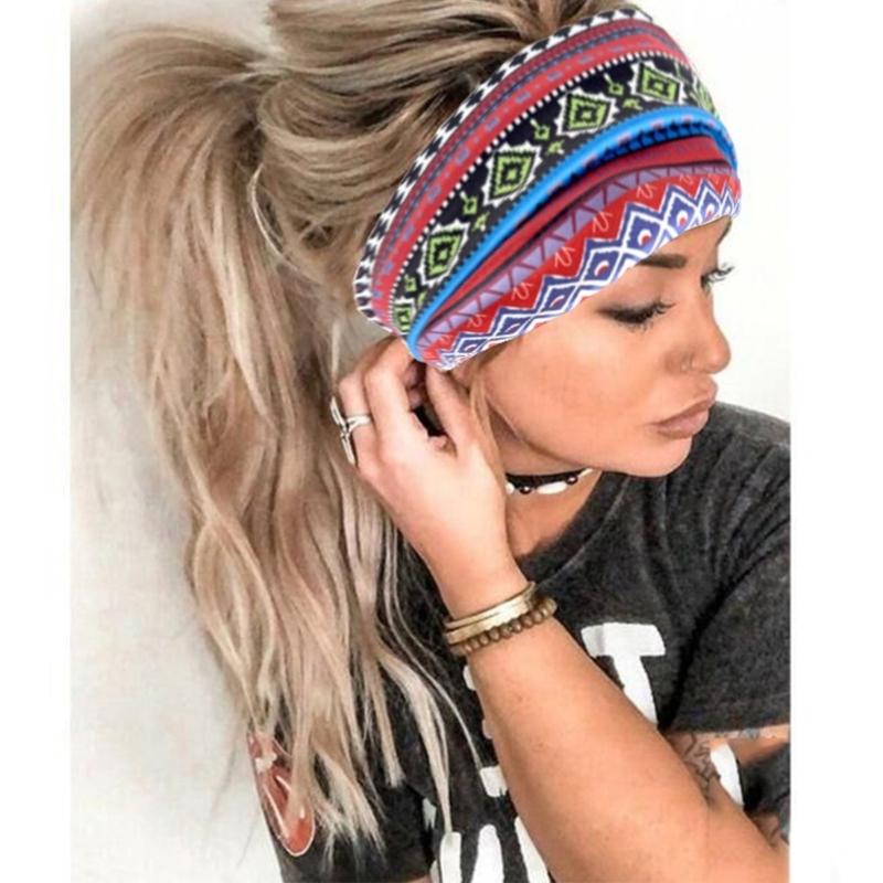 Atmungsaktives Stirnband für Damen Sport Haarband Böhmischer Stil Stirnband Weiblich Elastisches Kopfband Sportliches Kopfzubehör