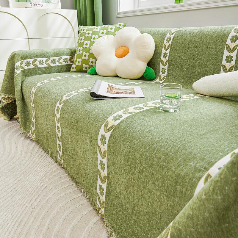 Chenille Sofa Cover Towel Full Covered Four Seasons Universal Simple Sofa Cushion Non-Slip Anti-Scratching Leather Sofa Cover