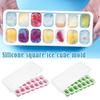 14-Grid Silicone Ice Cube Tray With Lid Press-Type Easy Release Ice Maker Mold Stackable Food Container For Freezer Coffee Drink 6