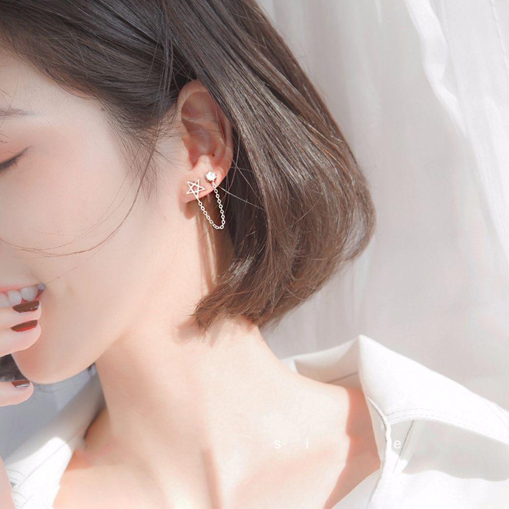 Double Ear Holes Women Star Ear studs Female Ear studs Korean Style Earrings Ear Chain Earrings