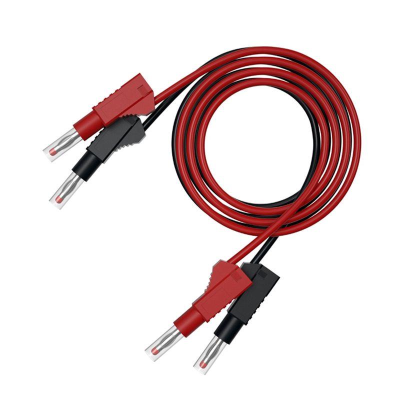 AEE2-2Pcs Multi-Meter Test Leads Cable Jumper Wire Line Security 4Mm Banana Plug Retractable Test Tool Red Black