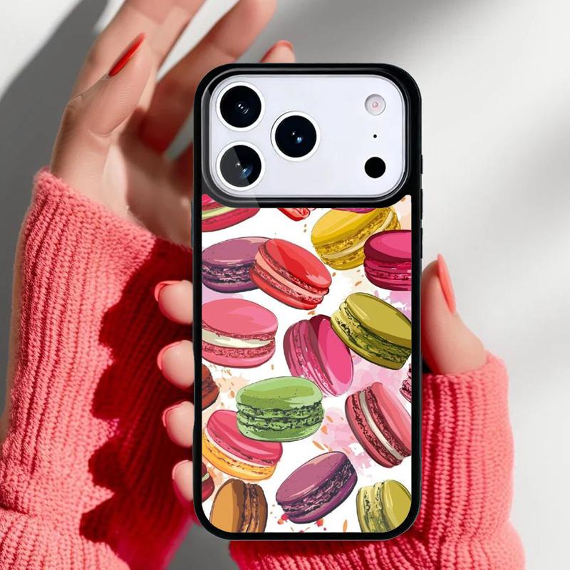 Macarons und Süßigkeiten Handyhülle für iPhone 17 16 15 14 13 Pro Max Rückabdeckung für 12 11 Pro Hülle