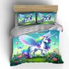 Regenbogen Einhorn Bettwäsche Set Bettwäsche Bettbezug Set Bettbezug Kissenbezüge (1 * Bettbezug 2 * Kissenbezüge, ohne Bettdecke)