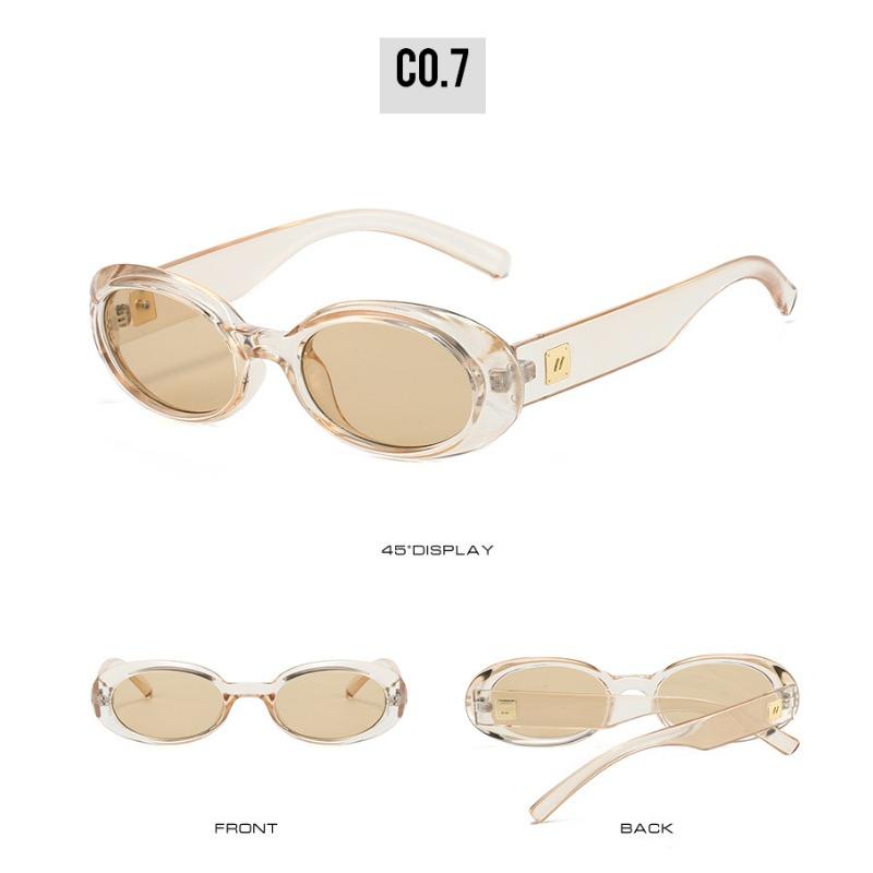 Midnite Star Retro Classic Small Oval Sunglasses Women Fashion Champagne Lens Shades Uv400 Men Trending Rivets Punk Sun Glasses