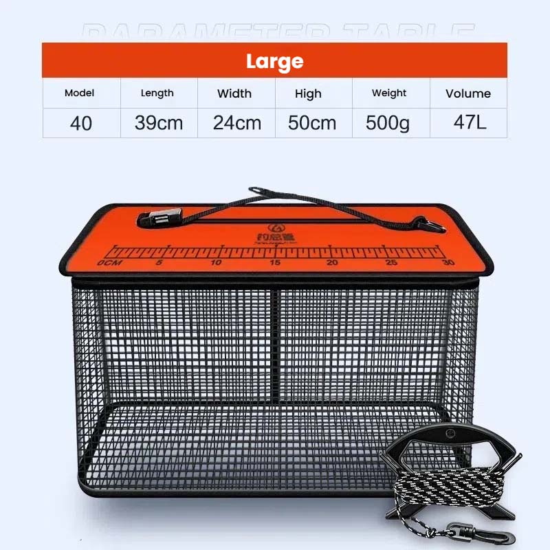 Santa King Floating Fish Basket Foldable Fishing Holder Minnow Bucket Portable Collapsible Fishing Net Storage Cage